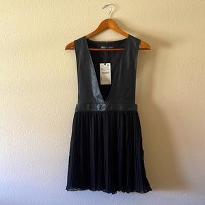 Zara NWT faux leather mini dress, xs.